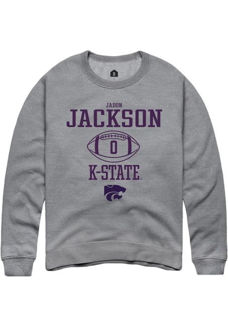Jadon Jackson Rally Mens Graphite K-State Wildcats NIL Sport Icon Crew Sweatshirt
