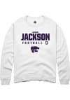 Main image for Jadon Jackson Rally Mens White K-State Wildcats NIL Stacked Box Crew Sweatshirt