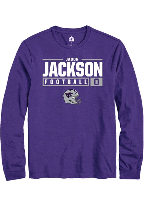 Jadon Jackson Rally Mens Purple K-State Wildcats NIL Stacked Box Tee