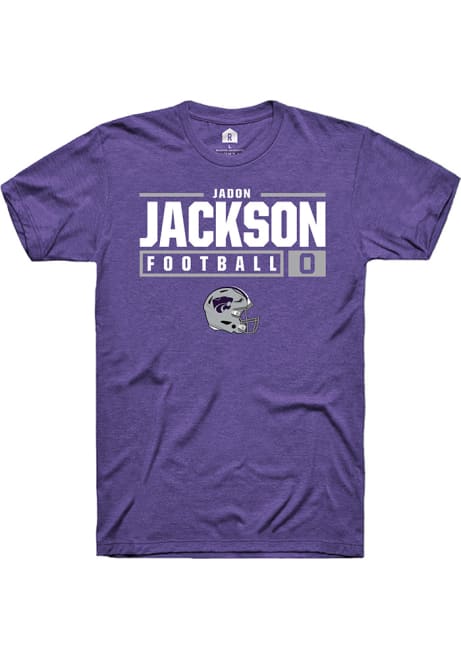 Jadon Jackson Purple K-State Wildcats NIL Stacked Box Short Sleeve T Shirt