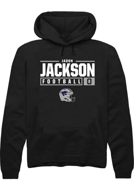 Jadon Jackson Rally Mens Black K-State Wildcats NIL Stacked Box Hooded Sweatshirt
