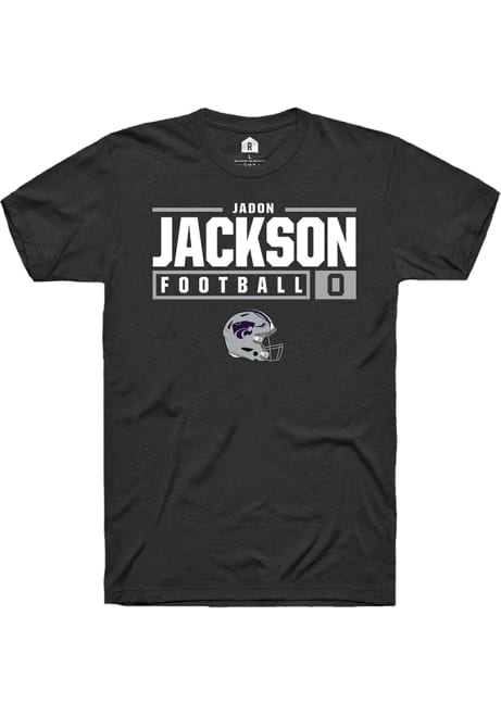 Jadon Jackson Black K-State Wildcats NIL Stacked Box Short Sleeve T Shirt