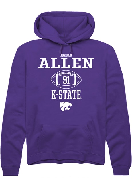 Jordan Allen Rally Mens Purple K-State Wildcats NIL Sport Icon Hooded Sweatshirt