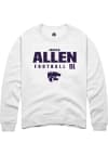 Main image for Jordan Allen Rally Mens White K-State Wildcats NIL Stacked Box Crew Sweatshirt