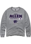 Main image for Jordan Allen Rally Mens Graphite K-State Wildcats NIL Stacked Box Crew Sweatshirt