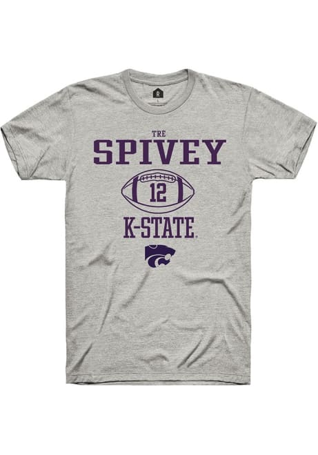 Tré Spivey Grey K-State Wildcats NIL Sport Icon Short Sleeve T Shirt