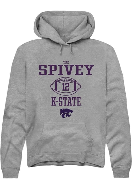 Tré Spivey Rally Mens Graphite K-State Wildcats NIL Sport Icon Hooded Sweatshirt