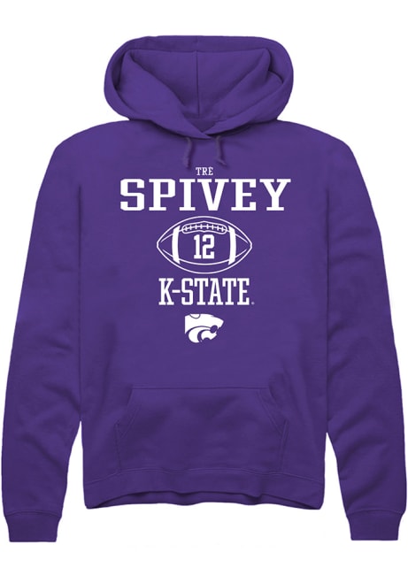 Tre Spivey Rally Mens Purple K-State Wildcats NIL Sport Icon Hooded Sweatshirt