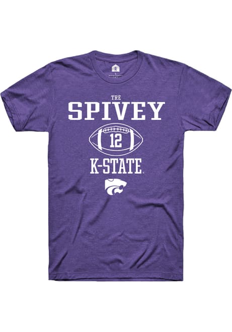 Tre Spivey Purple K-State Wildcats NIL Sport Icon Short Sleeve T Shirt