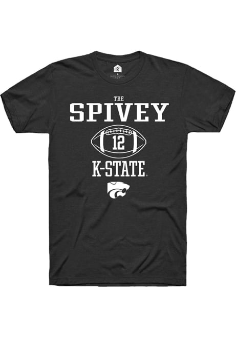 Tre Spivey Black K-State Wildcats NIL Sport Icon Short Sleeve T Shirt