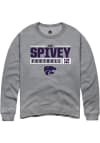 Main image for Tré Spivey Rally Mens Graphite K-State Wildcats NIL Stacked Box Crew Sweatshirt