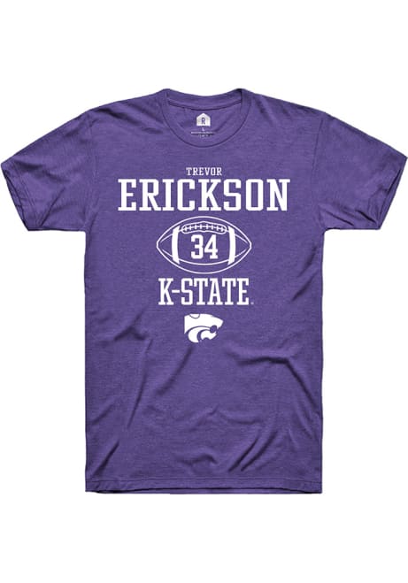 Trevor Erickson Purple K-State Wildcats NIL Sport Icon Short Sleeve T Shirt