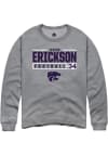 Main image for Trevor Erickson Rally Mens Graphite K-State Wildcats NIL Stacked Box Crew Sweatshirt