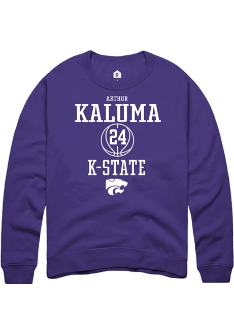 Arthur Kaluma Rally Mens Purple K-State Wildcats NIL Sport Icon Crew Sweatshirt
