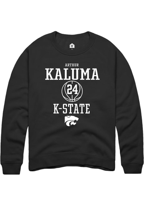 Arthur Kaluma Rally Mens Black K-State Wildcats NIL Sport Icon Crew Sweatshirt