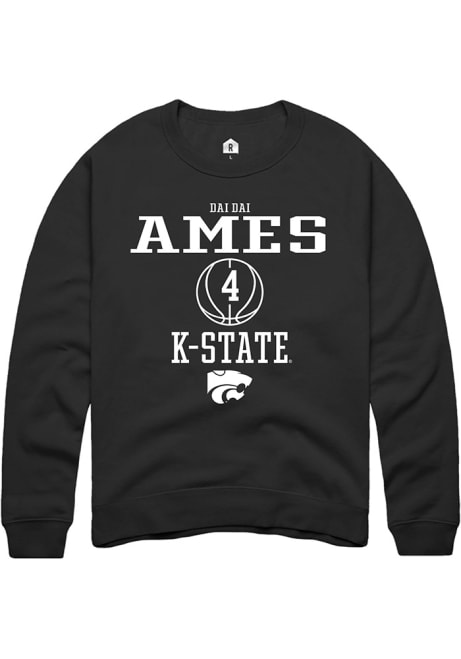 Dai Dai Ames Rally Mens Black K-State Wildcats NIL Sport Icon Crew Sweatshirt