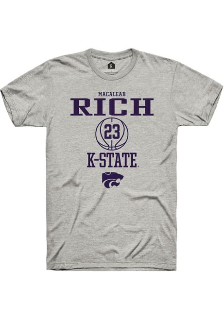 Macaleab Rich Ash K-State Wildcats NIL Sport Icon Short Sleeve T Shirt