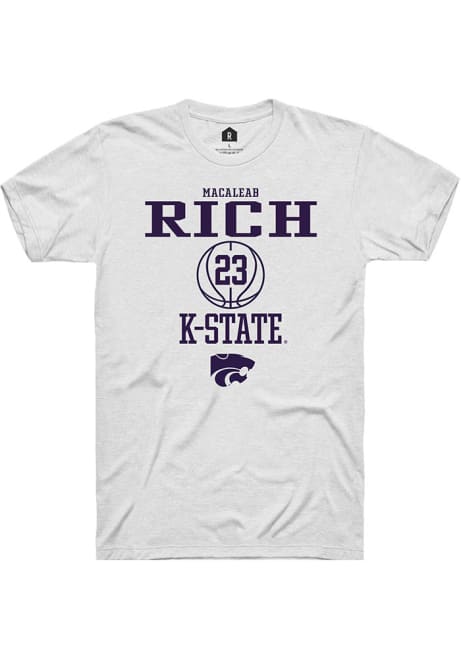 Macaleab Rich White K-State Wildcats NIL Sport Icon Short Sleeve T Shirt