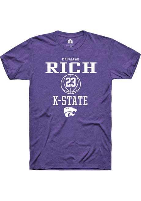 Macaleab Rich Purple K-State Wildcats NIL Sport Icon Short Sleeve T Shirt