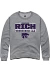 Main image for Macaleab Rich Rally Mens Graphite K-State Wildcats NIL Stacked Box Crew Sweatshirt