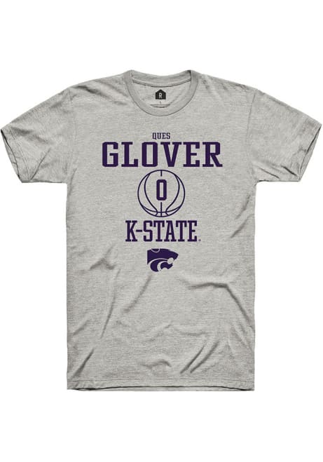 Ques Glover Ash K-State Wildcats NIL Sport Icon Short Sleeve T Shirt
