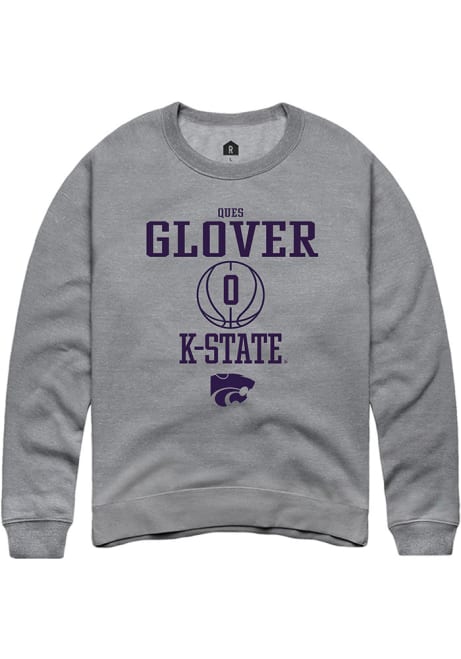 Ques Glover Rally Mens Graphite K-State Wildcats NIL Sport Icon Crew Sweatshirt
