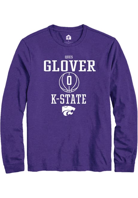 Ques Glover Rally Mens Purple K-State Wildcats NIL Sport Icon Tee