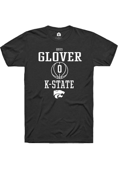 Ques Glover Black K-State Wildcats NIL Sport Icon Short Sleeve T Shirt