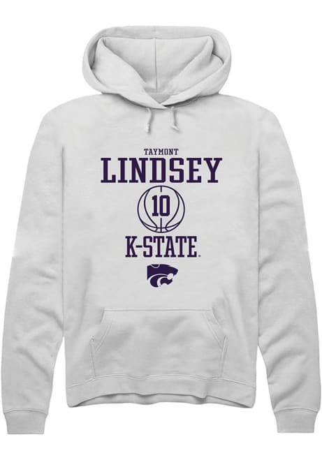 Taymont Lindsey Rally Mens White K-State Wildcats NIL Sport Icon Hooded Sweatshirt