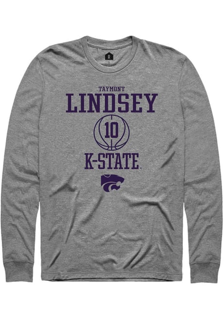Taymont Lindsey Rally Mens Graphite K-State Wildcats NIL Sport Icon Tee