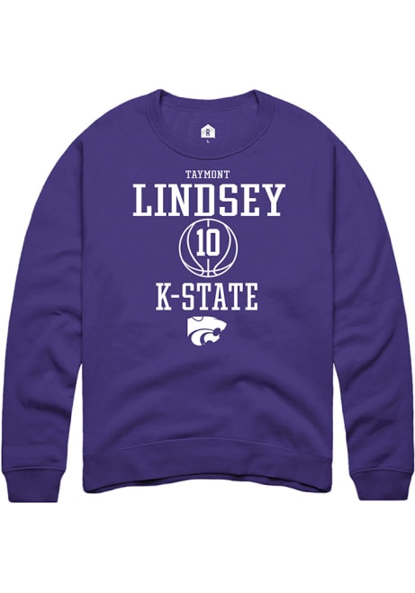 Taymont Lindsey Rally Mens Purple K-State Wildcats NIL Sport Icon Crew Sweatshirt