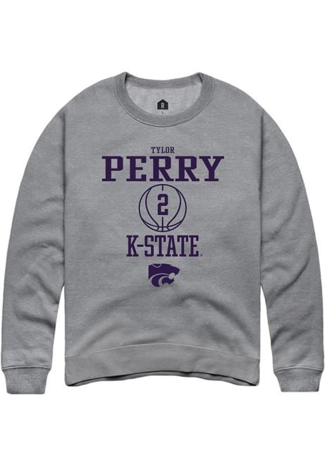 Tylor Perry Rally Mens Graphite K-State Wildcats NIL Sport Icon Crew Sweatshirt