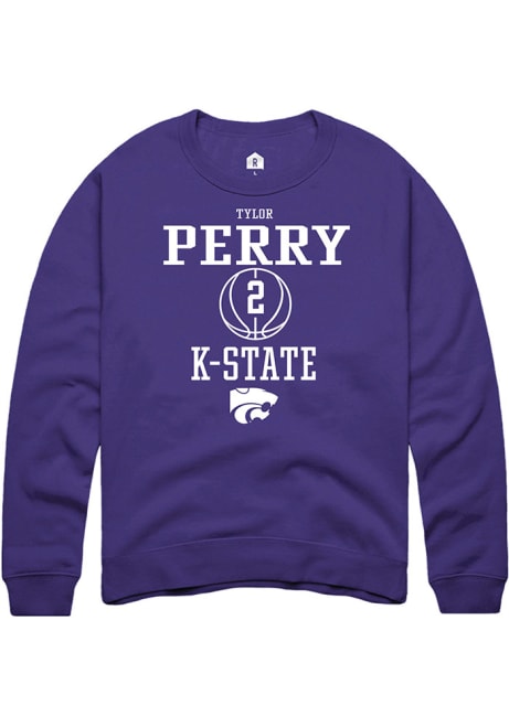 Tylor Perry Rally Mens Purple K-State Wildcats NIL Sport Icon Crew Sweatshirt