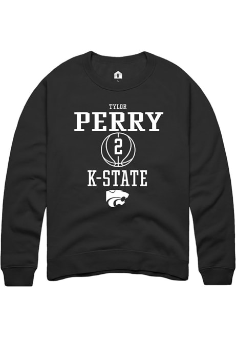 Tylor Perry Rally Mens Black K-State Wildcats NIL Sport Icon Crew Sweatshirt