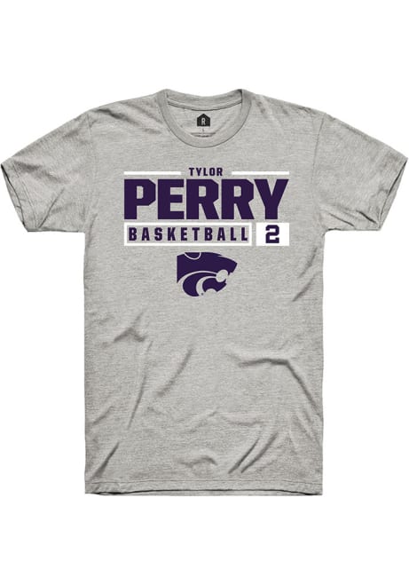 Tylor Perry Ash K-State Wildcats NIL Stacked Box Short Sleeve T Shirt