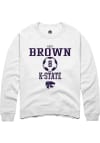 Main image for Ally Brown Rally Mens White K-State Wildcats NIL Sport Icon Crew Sweatshirt