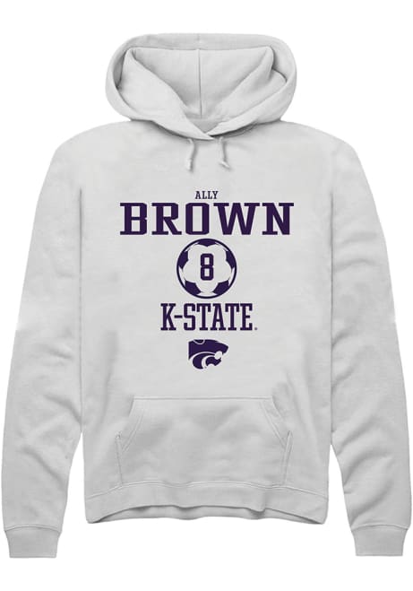 Ally Brown Rally Mens White K-State Wildcats NIL Sport Icon Hooded Sweatshirt