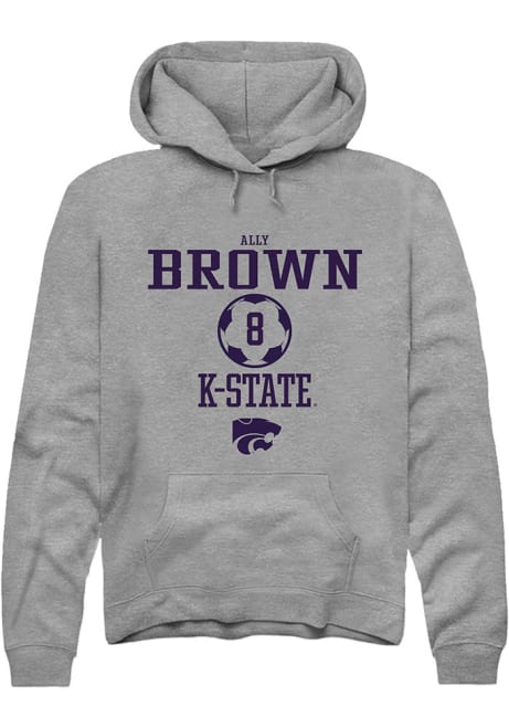 Ally Brown Rally Mens Graphite K-State Wildcats NIL Sport Icon Hooded Sweatshirt