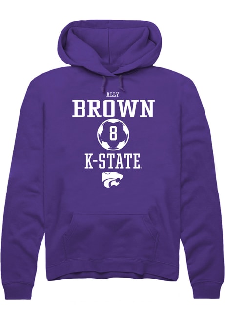 Ally Brown Rally Mens Purple K-State Wildcats NIL Sport Icon Hooded Sweatshirt