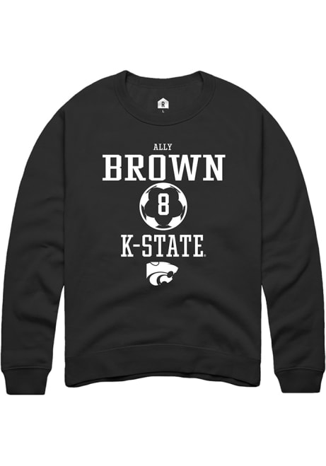 Ally Brown Rally Mens Black K-State Wildcats NIL Sport Icon Crew Sweatshirt