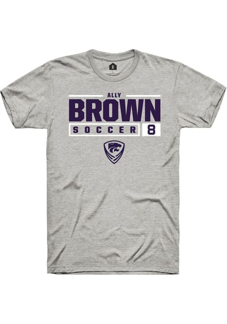 Ally Brown Ash K-State Wildcats NIL Stacked Box Short Sleeve T Shirt