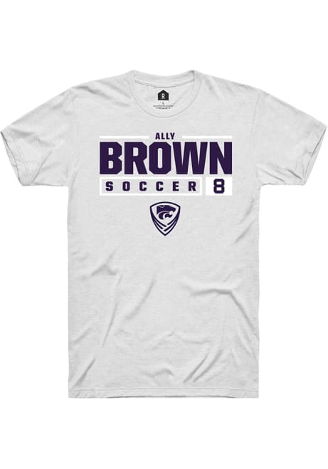 Ally Brown White K-State Wildcats NIL Stacked Box Short Sleeve T Shirt