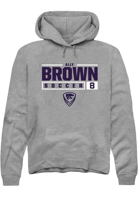 Ally Brown Rally Mens Graphite K-State Wildcats NIL Stacked Box Hooded Sweatshirt