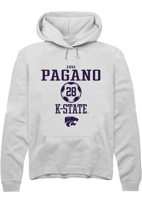 Anna Pagano Rally Mens White K-State Wildcats NIL Sport Icon Hooded Sweatshirt