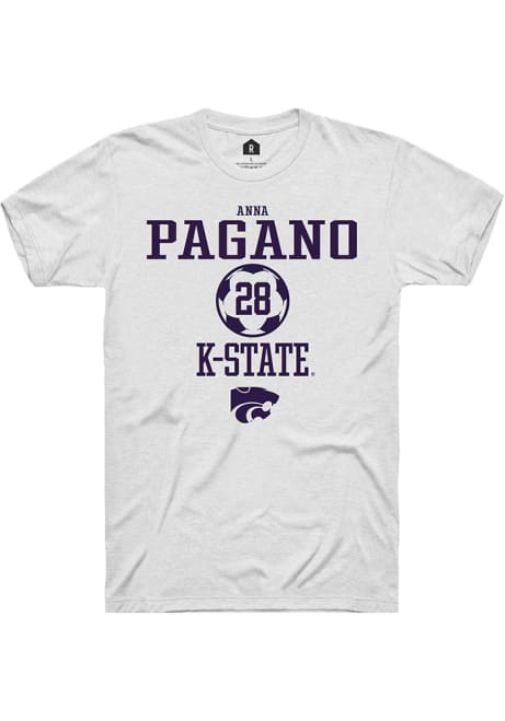 Anna Pagano White K-State Wildcats NIL Sport Icon Short Sleeve T Shirt