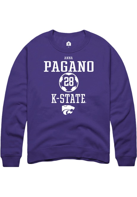 Anna Pagano Rally Mens Purple K-State Wildcats NIL Sport Icon Crew Sweatshirt