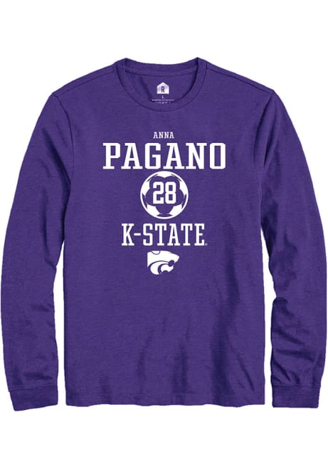 Anna Pagano Rally Mens Purple K-State Wildcats NIL Sport Icon Tee
