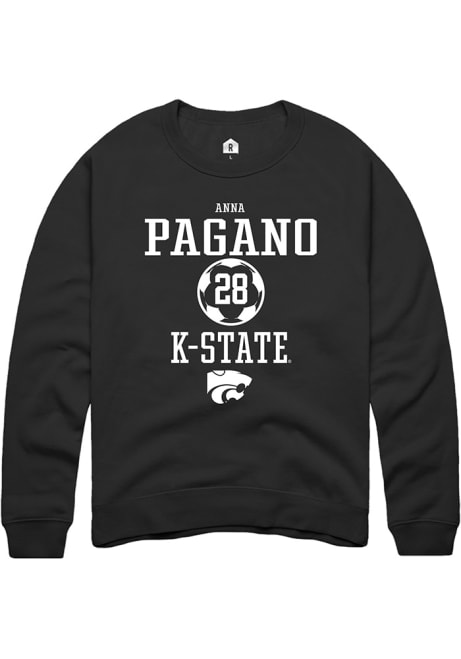 Anna Pagano Rally Mens Black K-State Wildcats NIL Sport Icon Crew Sweatshirt