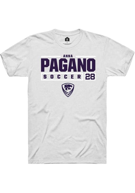 Anna Pagano White K-State Wildcats NIL Stacked Box Short Sleeve T Shirt