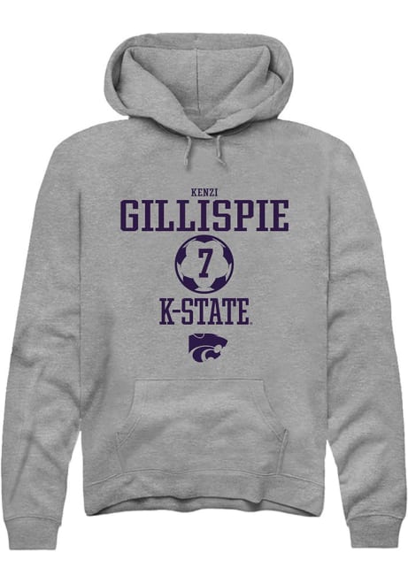 Kenzi Gillispie Rally Mens Graphite K-State Wildcats NIL Sport Icon Hooded Sweatshirt